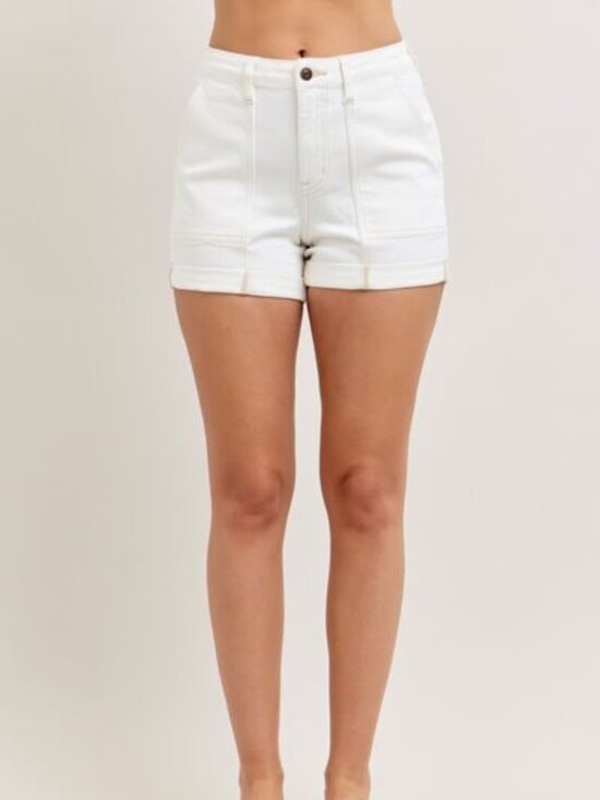 Judy Blue Pants - Judy Blue High-Waisted Aurora Weekender Short with Double Rolled Cuff